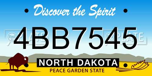 4BB7545 North Dakota License Plate