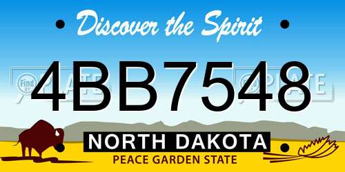 4BB7548 North Dakota License Plate