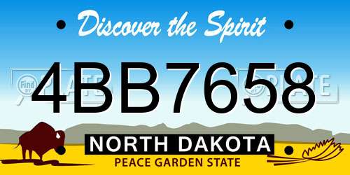 4BB7658 North Dakota License Plate