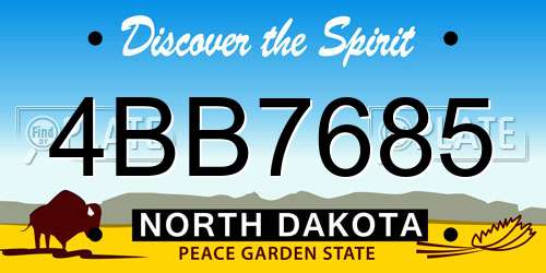 4BB7685 North Dakota License Plate