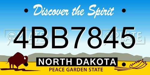 4BB7845 North Dakota License Plate
