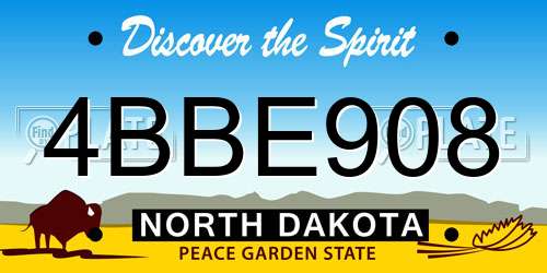 4BBE908 North Dakota License Plate