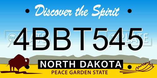 4BBT545 North Dakota License Plate