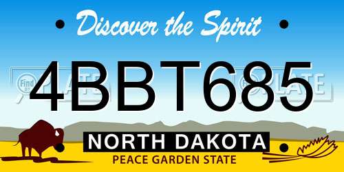 4BBT685 North Dakota License Plate