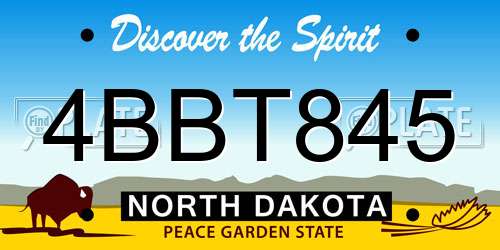 4BBT845 North Dakota License Plate