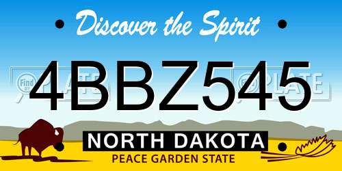 4BBZ545 North Dakota License Plate
