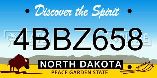 4BBZ658 North Dakota License Plate