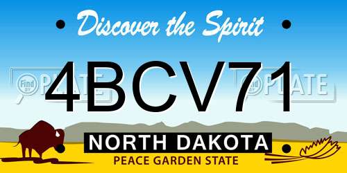 4BCV71 North Dakota License Plate