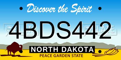 4BDS442 North Dakota License Plate