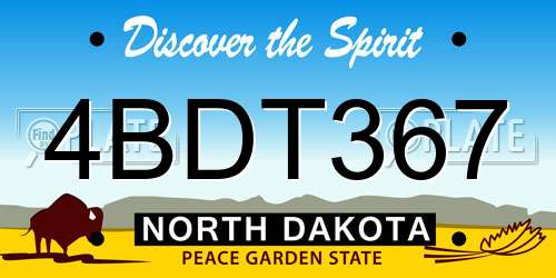 4BDT367 North Dakota License Plate
