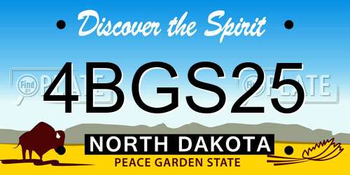 4BGS25 North Dakota License Plate