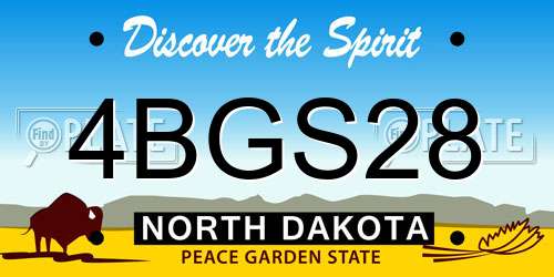 4BGS28 North Dakota License Plate