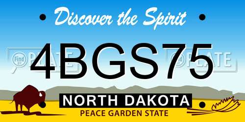 4BGS75 North Dakota License Plate