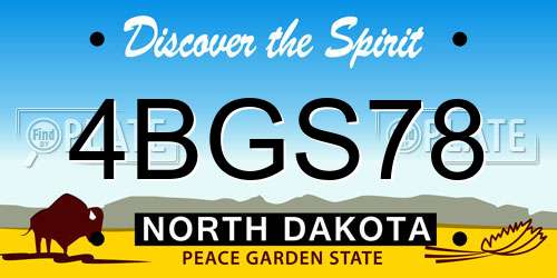 4BGS78 North Dakota License Plate