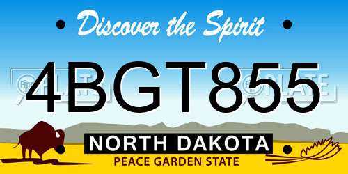4BGT855 North Dakota License Plate