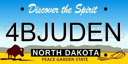4BJUDEN North Dakota License Plate