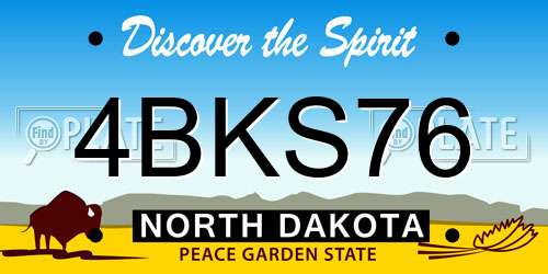 4BKS76 North Dakota License Plate