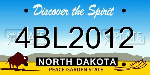4BL2012 North Dakota License Plate