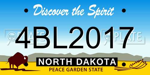 4BL2017 North Dakota License Plate