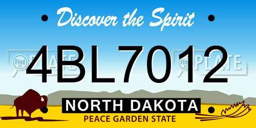 4BL7012 North Dakota License Plate