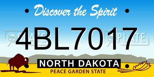 4BL7017 North Dakota License Plate