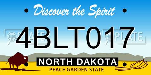 4BLT017 North Dakota License Plate