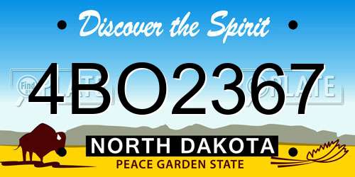 4BO2367 North Dakota License Plate