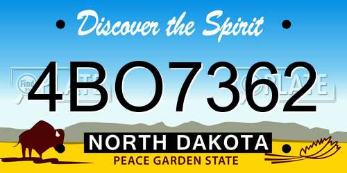 4BO7362 North Dakota License Plate