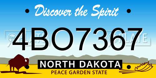 4BO7367 North Dakota License Plate