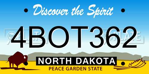 4BOT362 North Dakota License Plate