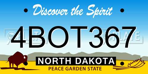 4BOT367 North Dakota License Plate