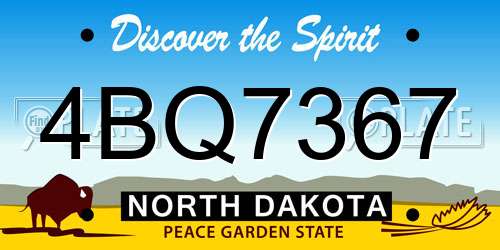 4BQ7367 North Dakota License Plate