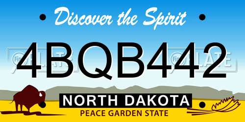 4BQB442 North Dakota License Plate