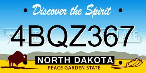 4BQZ367 North Dakota License Plate