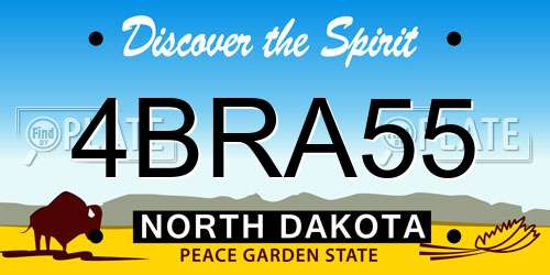 4BRA55 North Dakota License Plate