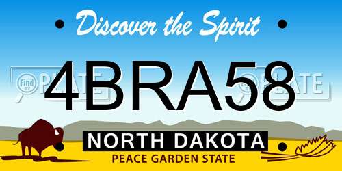 4BRA58 North Dakota License Plate