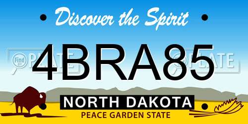 4BRA85 North Dakota License Plate