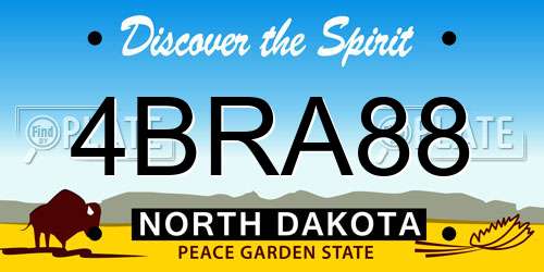 4BRA88 North Dakota License Plate