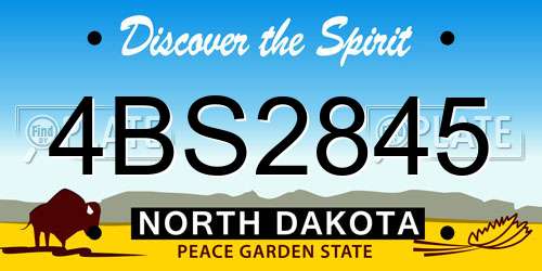 4BS2845 North Dakota License Plate