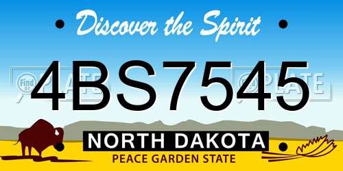 4BS7545 North Dakota License Plate