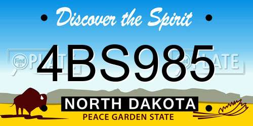 4BS985 North Dakota License Plate