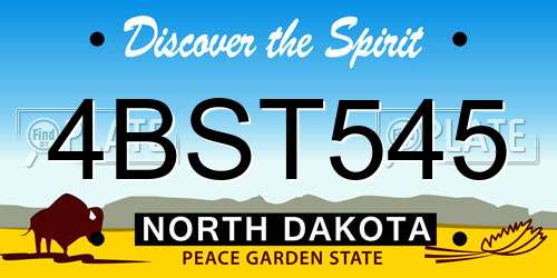 4BST545 North Dakota License Plate