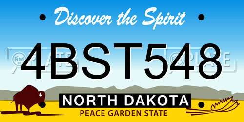 4BST548 North Dakota License Plate
