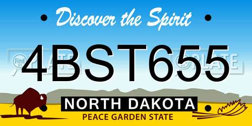 4BST655 North Dakota License Plate