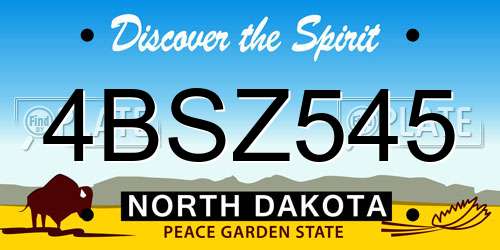 4BSZ545 North Dakota License Plate