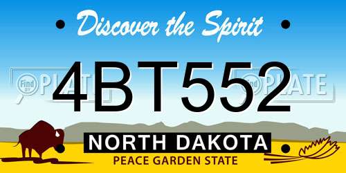 4BT552 North Dakota License Plate