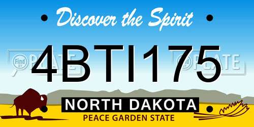 4BTI175 North Dakota License Plate