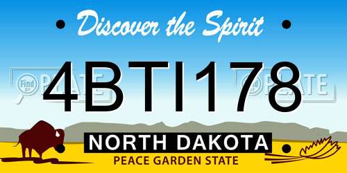 4BTI178 North Dakota License Plate