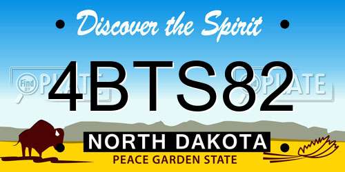 4BTS82 North Dakota License Plate
