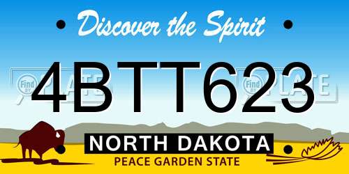 4BTT623 North Dakota License Plate